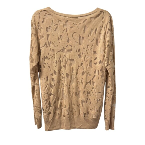 Investments Womens Sz L Sweater Beige Animal Print Polyester Viscose/ tank insid - Picture 6 of 12